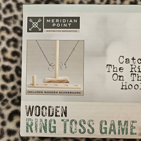 Meridian Point Wooden Ring Toss Game, Catch The Ring On The Hook, New in Box NIB - Picture 2 of 7